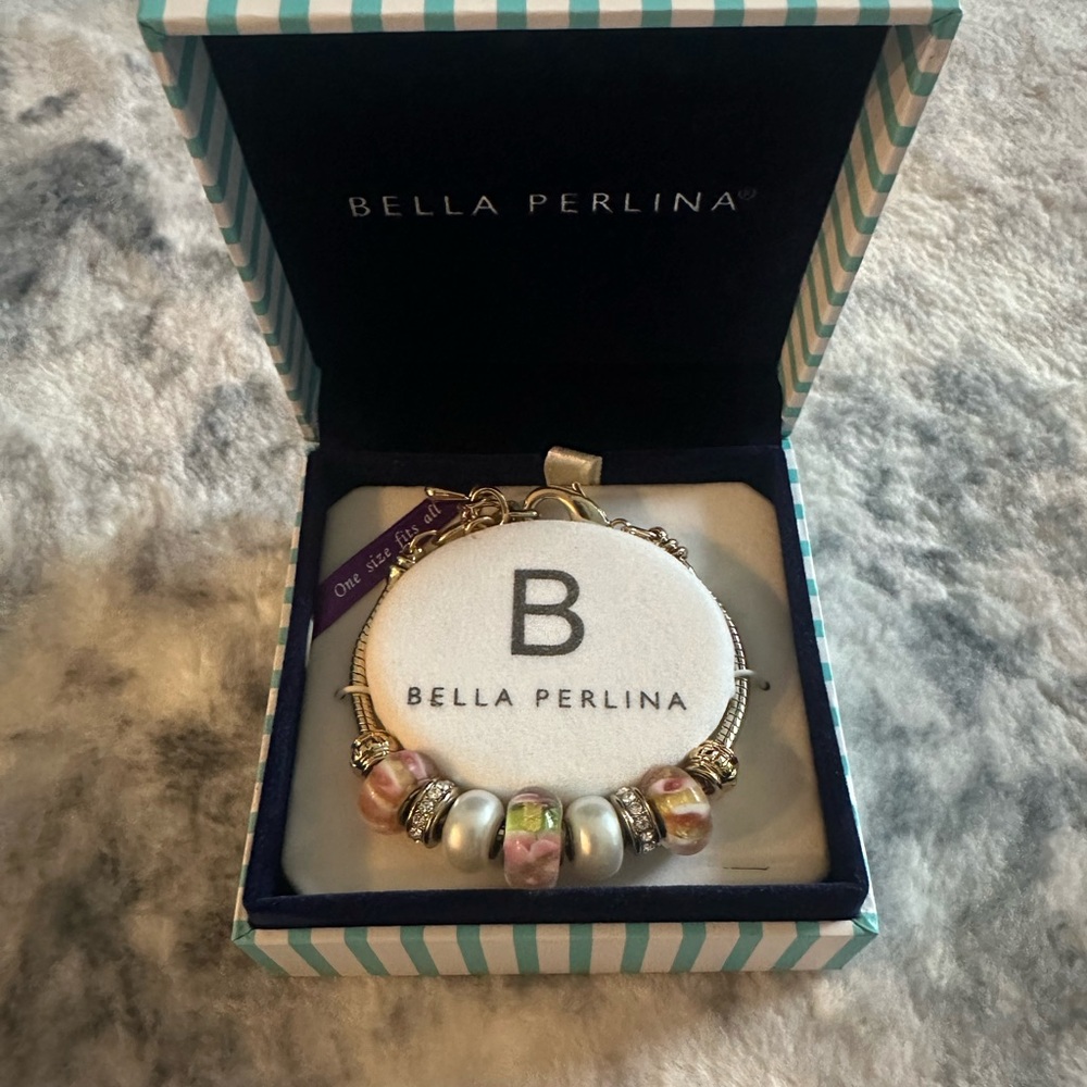 Bella Perlina Silver Beaded Bracelet